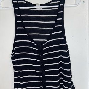 black and white striped top